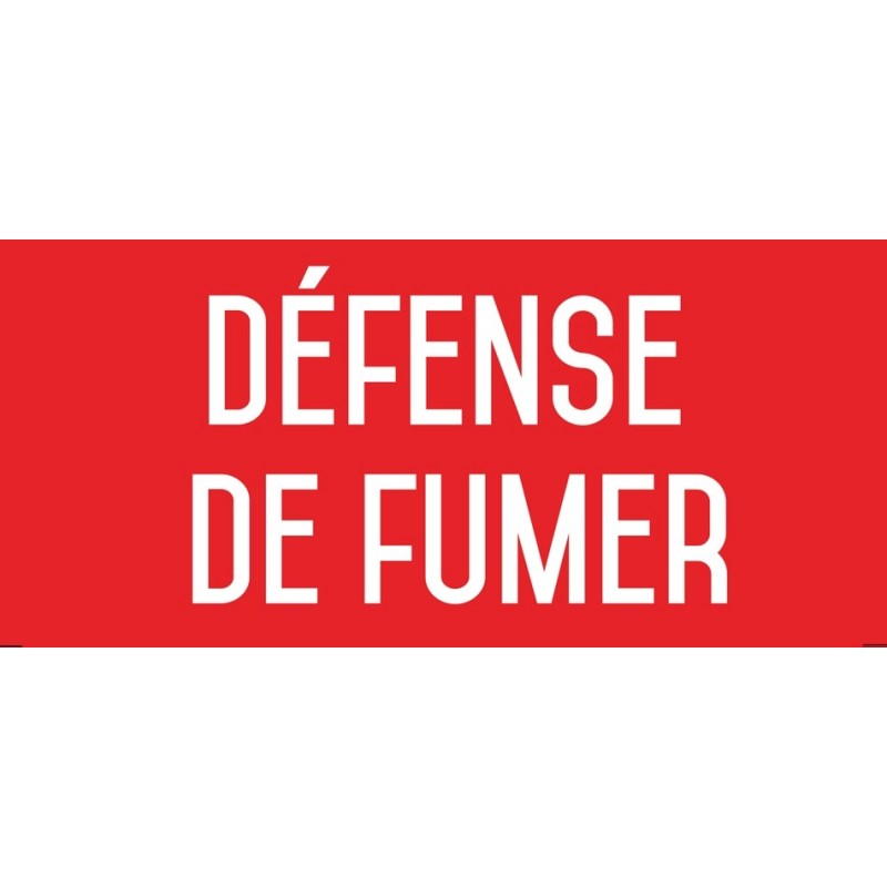 Défense de fumer - Autocollant vinyl waterproof - L.200 x H.100 mm