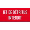 Autocollant vinyl - Jet de détritus interdit - L.200 x H.100 mm
