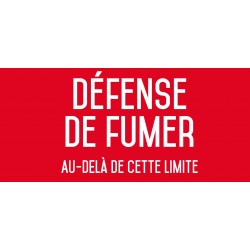 Autocollant vinyl - Défense de fumer au delà de cette limite - L.200 x H.100 mm