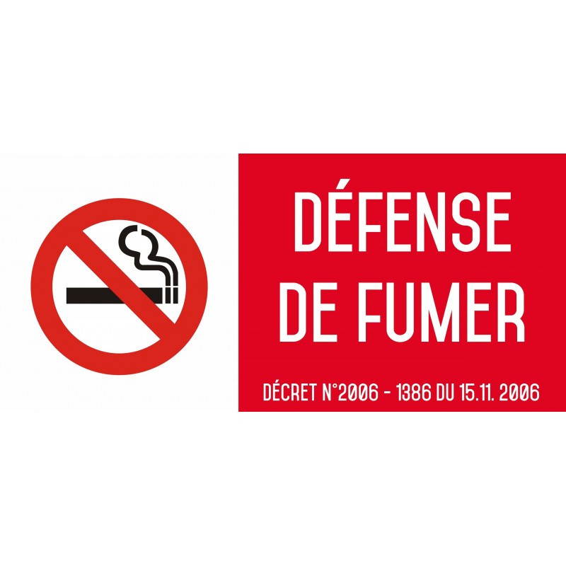 Défense de fumer sous peine de renvoi immédiat - Autocollant vinyl waterproof - L.200 x H.100 mm