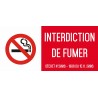Autocollant vinyl - Interdiction interdit de fumer - L.200 x H.100 mm