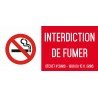 Interdiction de fumer - Autocollant vinyl waterproof - L.200 x H.100 mm