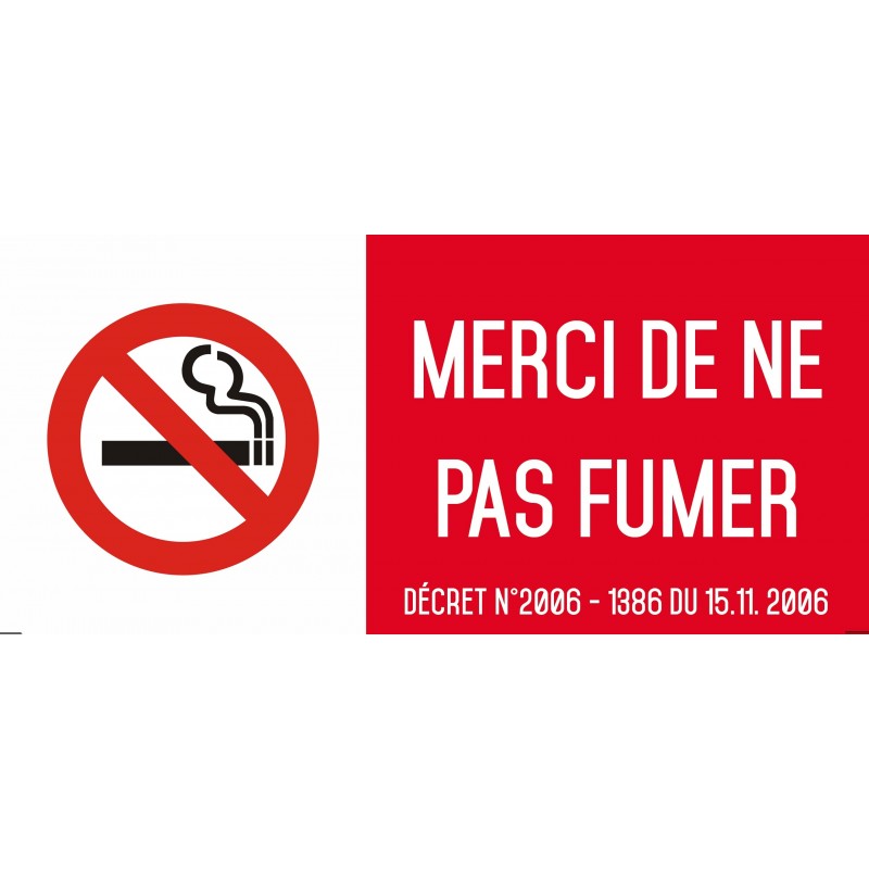 Interdiction de fumer - Autocollant vinyl waterproof - L.200 x H.100 mm