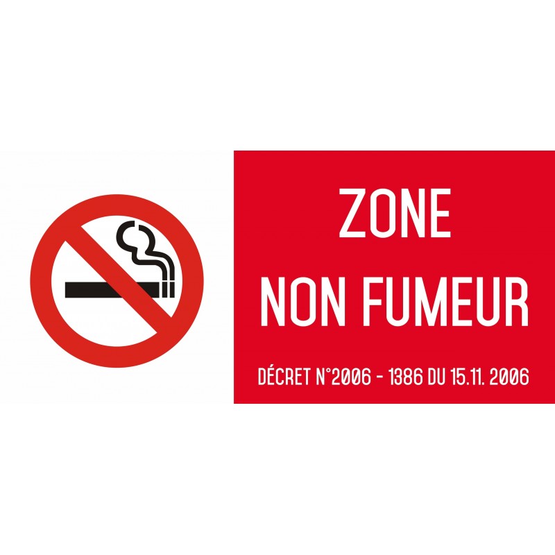 Interdiction de fumer - Autocollant vinyl waterproof - L.200 x H.100 mm