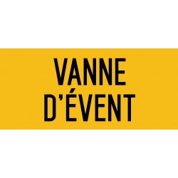 Autocollant vinyl - Vanne d'évent - L.200 x H.100 mm