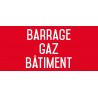 Autocollant vinyl - Barrage gaz bâtiment - L.200 x H.100 mm
