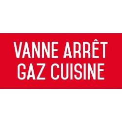 Vanne arrêt gaz cuisine - L.200 x H.100 mm