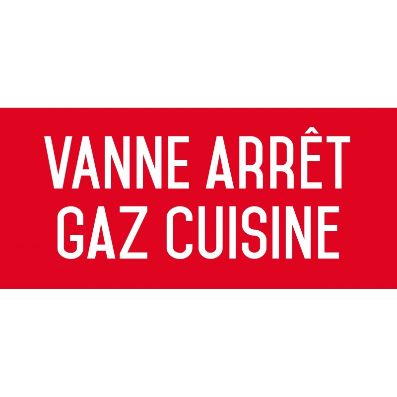 Vanne arrêt gaz cuisine - L.200 x H.100 mm