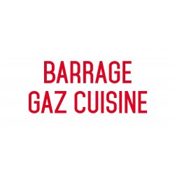 Autocollant vinyl - Barrage gaz cuisine - L.200 x H.100 mm