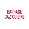 Autocollant vinyl - Barrage gaz cuisine - L.200 x H.100 mm