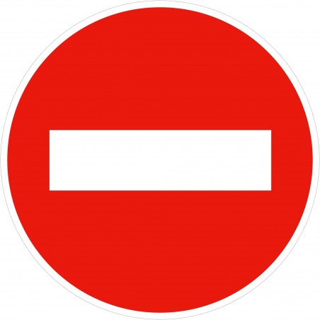 Panneau de sens interdit - Autocollant vinyl waterproof - Diamètre de 200 mm