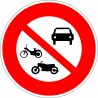  Accès interdit à tous les véhicules à moteur - Autocollant vinyl waterproof - Diamètre de 200 mm