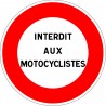 Interdit aux motocyclistes - Autocollant vinyl waterproof - Diamètre de 200 mm