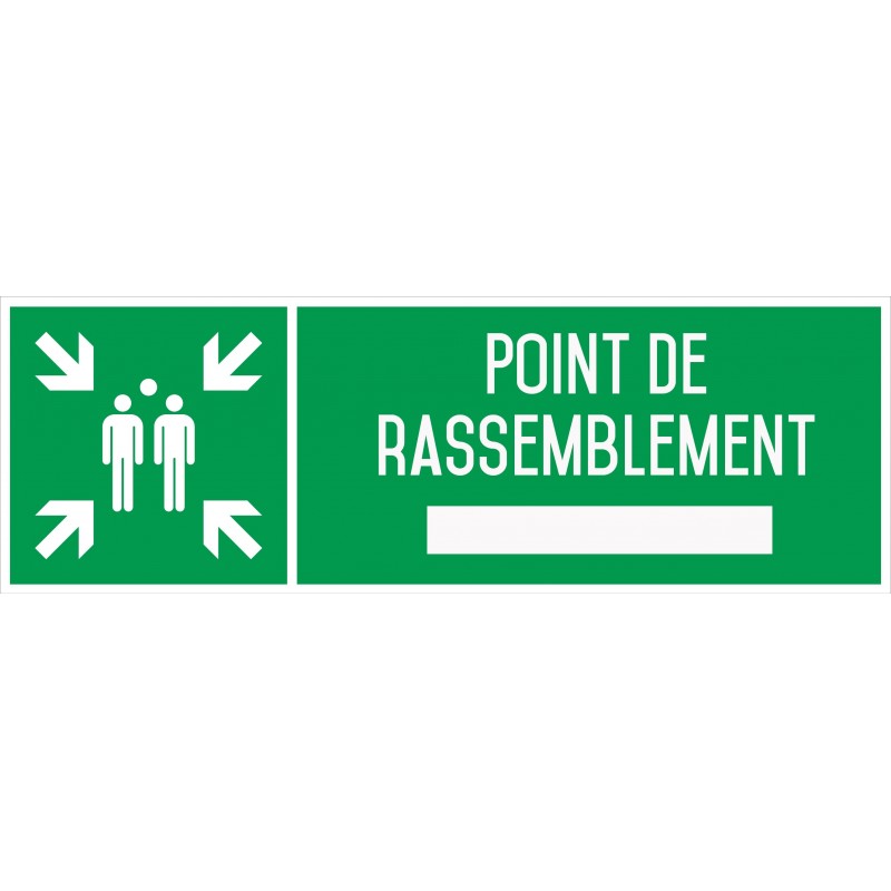 Point de rassemblement - Autocollant vinyl waterproof - L.200 x H.100 mm Point de rassemblement - Autocollant vinyl waterproof - L.200 x H.100 mm