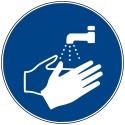 Signalisation obligation. Lavage des mains obligatoire - Diamètre de 200 mm