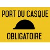 Port du casque obligatoire - Autocollant vinyl waterproof - L.210 x H.297 mm