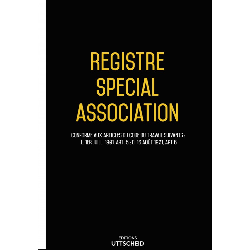 Registre spécial de l'association Registre spécial de l'association