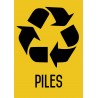Recyclage piles - Autocollant vinyl waterproof - L.210 x H.297 mm
