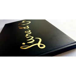 Livre d'Or Format A4 paysage - 100 pages - Couverture noire mate - Lettres d'orées - Qualité Premium