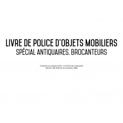 Registre spécial Antiquaire, Brocanteur - Livre de police d'objets mobiliers - Registre de brocante 2019 …