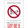 x2 Interdiction interdit de fumer rectangle - L.148 x H.210 mm