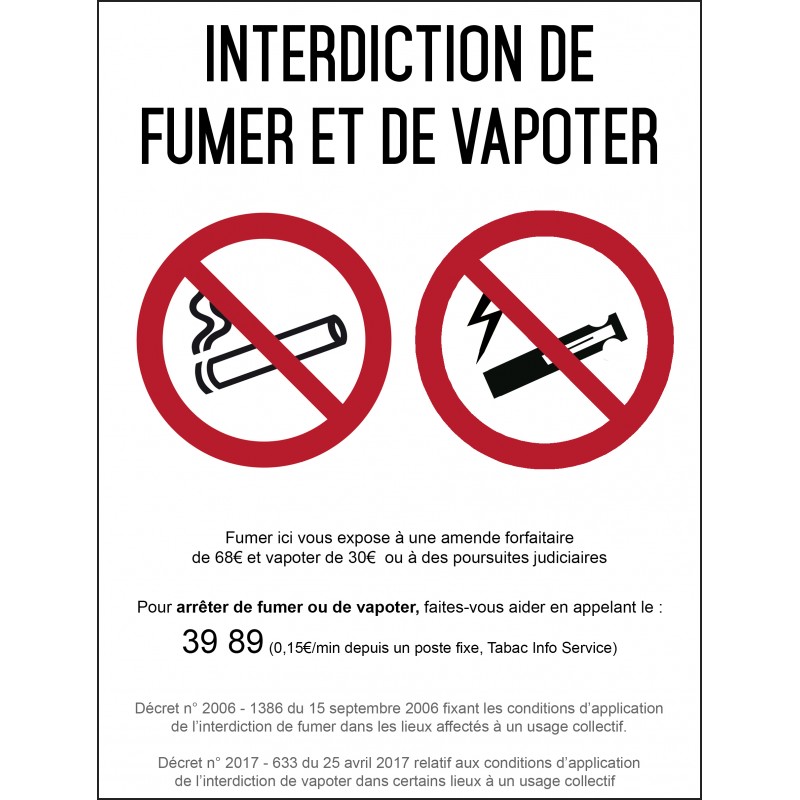 Interdiction interdit de fumer rectangle - L.148 x H.210 mm Interdiction interdit de fumer rectangle - L.148 x H.210 mm