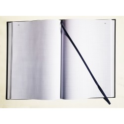 Registre folioté numéroté Vertical 32 x 25 cm - 100 pages - Couverture noire - Quadrillé - Petits carreaux - Qualité Premium