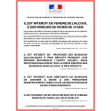 Autocollant vinyl -  ALCOOL - PROTECTION DES MINEURS ET RÉPRESSION DE L\'IVRESSE - Consommation sur place - L.300 x H.210