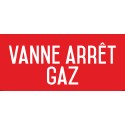 Autocollant vinyl - Vanne Arrêt Gaz - L.200 x H.100 mm
