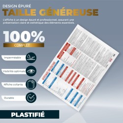Affichage entreprise obligatoire 2018 - 100% Complet - Plastifié - Feutre fourni.
