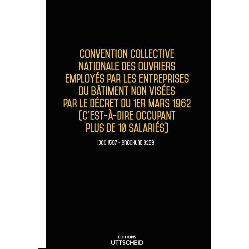 Convention collective nationale Bâtiment plus de 10 salariés 2024 - Brochure 3258 + grille de Salaire