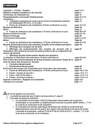 Registre de sécurité incendie ERP de type N (cafés-restaurants-bars) 2025 - UTTSCHEID