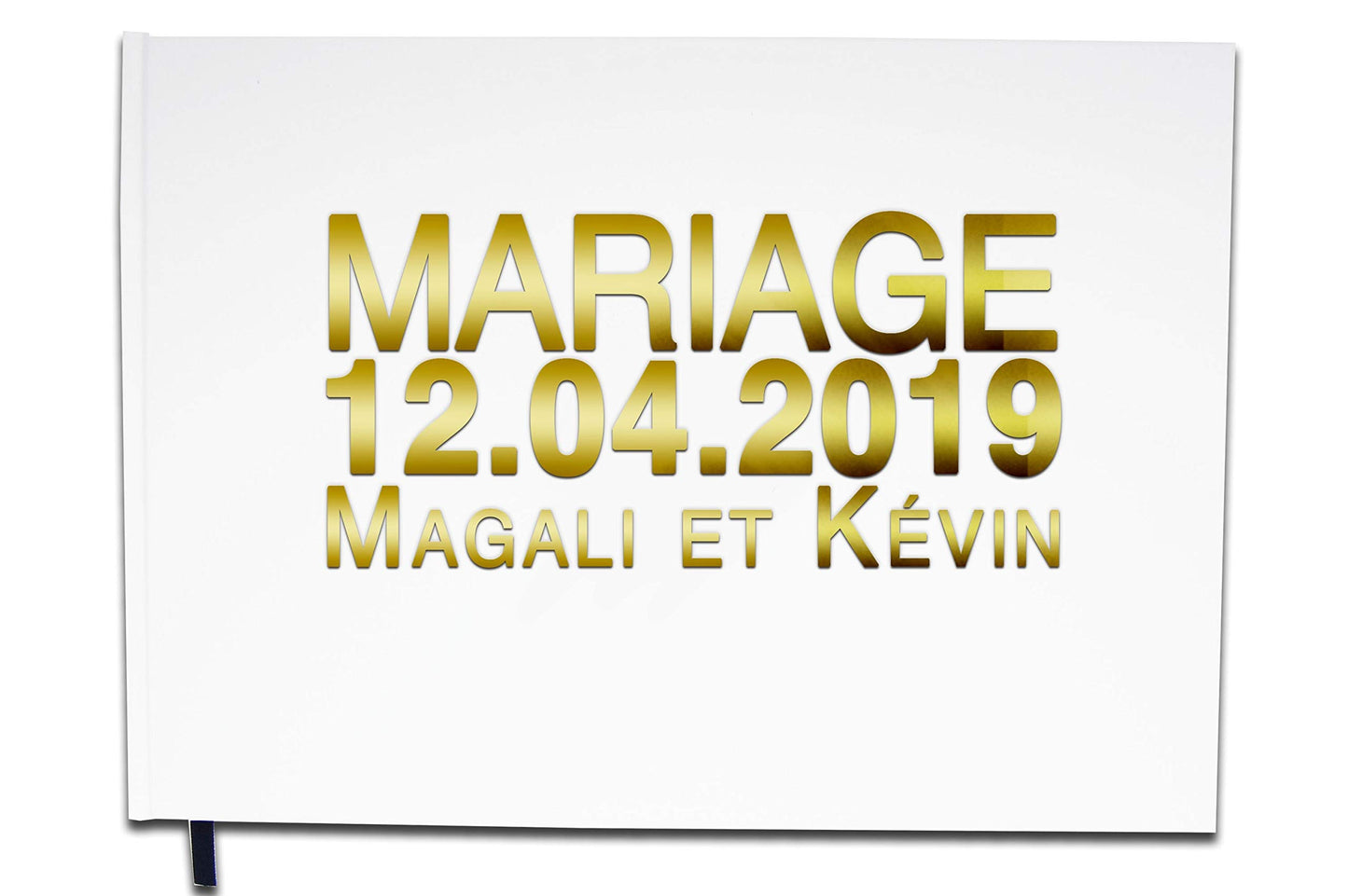 UTTSCHEID Livre d'or Mariage Personnalisé - Lettres chromées ou dorées -100 Pages - Qualité Premium