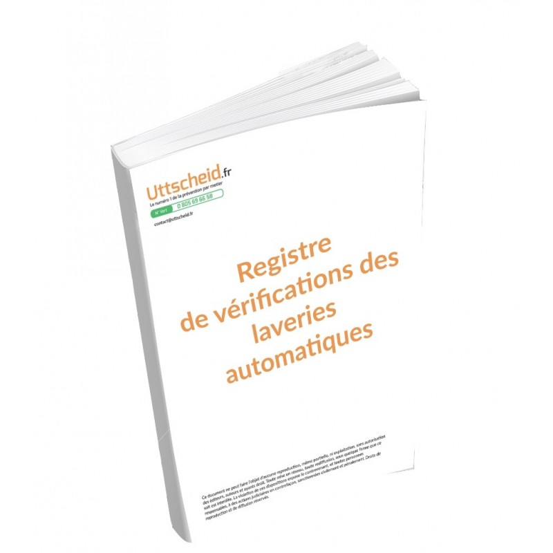 Registre des vérifications des laveries automatiques 