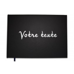 Livre d'Or texte personnalisé 1 ligne - Anniversaire, souvenir, cadeau -  Lettres chromées ou dorées -100 pages - Qualité premiu